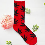 1 Pair Fashion Men Socks Cotton Weed Colorful Male Soft Breathable Short Ankle Socks Maple Leaf Casual Socks Sox Calcetines