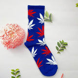 1 Pair Fashion Men Socks Cotton Weed Colorful Male Soft Breathable Short Ankle Socks Maple Leaf Casual Socks Sox Calcetines