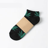 1 Pair Fashion Men Socks Cotton Weed Colorful Male Soft Breathable Short Ankle Socks Maple Leaf Casual Socks Sox Calcetines