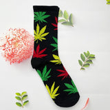 1 Pair Fashion Men Socks Cotton Weed Colorful Male Soft Breathable Short Ankle Socks Maple Leaf Casual Socks Sox Calcetines