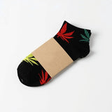 1 Pair Fashion Men Socks Cotton Weed Colorful Male Soft Breathable Short Ankle Socks Maple Leaf Casual Socks Sox Calcetines
