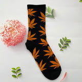 1 Pair Fashion Men Socks Cotton Weed Colorful Male Soft Breathable Short Ankle Socks Maple Leaf Casual Socks Sox Calcetines