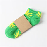 1 Pair Fashion Men Socks Cotton Weed Colorful Male Soft Breathable Short Ankle Socks Maple Leaf Casual Socks Sox Calcetines