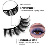 GROINNEYA 7 pairs Eyelashes 3D Natural False Lashes Fluffy Soft Cross Manga Lashes Wispy Natural Eyelash Extension Makeup