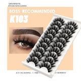 GROINNEYA Lashes 5/10 Pairs 3D Faux Mink Lashes Fluffy Soft Wispy Volume Natural long False Eyelashes Reusable Eyelashs Makeup