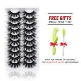 GROINNEYA Lashes 5/10 Pairs 3D Faux Mink Lashes Fluffy Soft Wispy Volume Natural long False Eyelashes Reusable Eyelashs Makeup