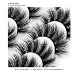GROINNEYA Lashes 5/10 Pairs 3D Faux Mink Lashes Fluffy Soft Wispy Volume Natural long False Eyelashes Reusable Eyelashs Makeup