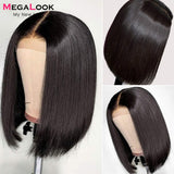 Kim K Closure Wig Straight Hair Wigs For Black Women Bob Wigs Short Human Hair Wigs 180 210 Megalook virgin Closure Wigs