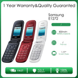 Original Samsung E1272 Mobile Phone 1.77Inch Screen dual sim card 800mAh Battery GSM 900 / 1800 Unlocked Cellphone