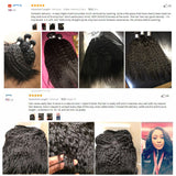 RXY Brazilian Hair Weave Bundles With Frontal Kinky Straight Human Hair Bundles With Closure 3 Bundles With Lace Front Remy Hair