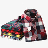 Fashion Men Long Sleeve Plaid Shirt Spring Autumn Flannel Shirt Men Dress Shirts Casual Slim Fit Chemise Homme Cotton Male Shirt