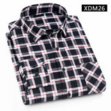 Fashion Men Long Sleeve Plaid Shirt Spring Autumn Flannel Shirt Men Dress Shirts Casual Slim Fit Chemise Homme Cotton Male Shirt