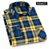 Fashion Men Long Sleeve Plaid Shirt Spring Autumn Flannel Shirt Men Dress Shirts Casual Slim Fit Chemise Homme Cotton Male Shirt