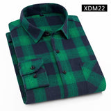 Fashion Men Long Sleeve Plaid Shirt Spring Autumn Flannel Shirt Men Dress Shirts Casual Slim Fit Chemise Homme Cotton Male Shirt