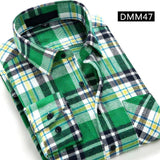 Fashion Men Long Sleeve Plaid Shirt Spring Autumn Flannel Shirt Men Dress Shirts Casual Slim Fit Chemise Homme Cotton Male Shirt