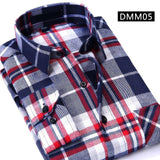 Fashion Men Long Sleeve Plaid Shirt Spring Autumn Flannel Shirt Men Dress Shirts Casual Slim Fit Chemise Homme Cotton Male Shirt