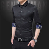 Male Clothing Fit Business Shirts Men Dress Shirt Long Sleeve Slim Brand Man Shirts Designer High Quality Solid Men Shirts New