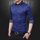 Male Clothing Fit Business Shirts Men Dress Shirt Long Sleeve Slim Brand Man Shirts Designer High Quality Solid Men Shirts New