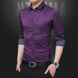 Male Clothing Fit Business Shirts Men Dress Shirt Long Sleeve Slim Brand Man Shirts Designer High Quality Solid Men Shirts New