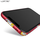 Retro Metal Phone Bumper for iPhone X Cases for iPhone XS Max Case Cartoon Crane Aluminum Silicone Anti-knock Frame Cover Coque