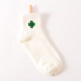 Man White Harajuku Socks Unisex Summer Short Socks Hipster Skateboard Funny Ankle Socks Embroidery Coke Killer Cactus Monster