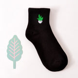 Man White Harajuku Socks Unisex Summer Short Socks Hipster Skateboard Funny Ankle Socks Embroidery Coke Killer Cactus Monster