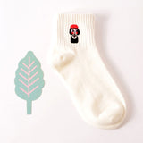 Man White Harajuku Socks Unisex Summer Short Socks Hipster Skateboard Funny Ankle Socks Embroidery Coke Killer Cactus Monster