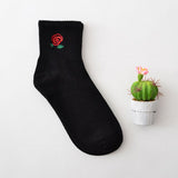 Man White Harajuku Socks Unisex Summer Short Socks Hipster Skateboard Funny Ankle Socks Embroidery Coke Killer Cactus Monster