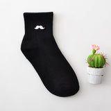 Man White Harajuku Socks Unisex Summer Short Socks Hipster Skateboard Funny Ankle Socks Embroidery Coke Killer Cactus Monster