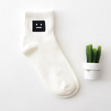 Man White Harajuku Socks Unisex Summer Short Socks Hipster Skateboard Funny Ankle Socks Embroidery Coke Killer Cactus Monster
