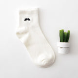 Man White Harajuku Socks Unisex Summer Short Socks Hipster Skateboard Funny Ankle Socks Embroidery Coke Killer Cactus Monster