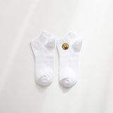 Man White Harajuku Socks Unisex Summer Short Socks Hipster Skateboard Funny Ankle Socks Embroidery Coke Killer Cactus Monster