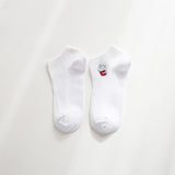 Man White Harajuku Socks Unisex Summer Short Socks Hipster Skateboard Funny Ankle Socks Embroidery Coke Killer Cactus Monster