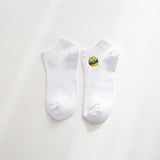 Man White Harajuku Socks Unisex Summer Short Socks Hipster Skateboard Funny Ankle Socks Embroidery Coke Killer Cactus Monster