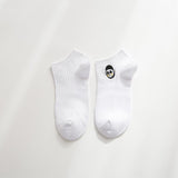 Man White Harajuku Socks Unisex Summer Short Socks Hipster Skateboard Funny Ankle Socks Embroidery Coke Killer Cactus Monster