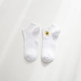 Man White Harajuku Socks Unisex Summer Short Socks Hipster Skateboard Funny Ankle Socks Embroidery Coke Killer Cactus Monster