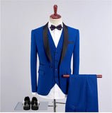 Blazer Masculino Handsome Dark Gray Mens Suit Groom Wedding Suits For Best Men Slim Fit Groom Tuxedos For Man(Jacket+Vest+Pant)
