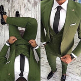 Blazer Masculino Handsome Dark Gray Mens Suit Groom Wedding Suits For Best Men Slim Fit Groom Tuxedos For Man(Jacket+Vest+Pant)