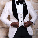 Blazer Masculino Handsome Dark Gray Mens Suit Groom Wedding Suits For Best Men Slim Fit Groom Tuxedos For Man(Jacket+Vest+Pant)