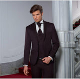 Blazer Masculino Handsome Dark Gray Mens Suit Groom Wedding Suits For Best Men Slim Fit Groom Tuxedos For Man(Jacket+Vest+Pant)