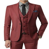 Blazer Masculino Handsome Dark Gray Mens Suit Groom Wedding Suits For Best Men Slim Fit Groom Tuxedos For Man(Jacket+Vest+Pant)