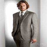 Blazer Masculino Handsome Dark Gray Mens Suit Groom Wedding Suits For Best Men Slim Fit Groom Tuxedos For Man(Jacket+Vest+Pant)