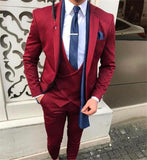 Blazer Masculino Handsome Dark Gray Mens Suit Groom Wedding Suits For Best Men Slim Fit Groom Tuxedos For Man(Jacket+Vest+Pant)
