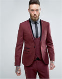 Blazer Masculino Handsome Dark Gray Mens Suit Groom Wedding Suits For Best Men Slim Fit Groom Tuxedos For Man(Jacket+Vest+Pant)
