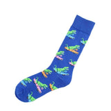 PEONFLY 1 Pair Combed Cotton Men's Socks Funny Cartoon Dinosaur Bear Colorful Happy Socks Harajuku Beer Casual Calcetines Hombre