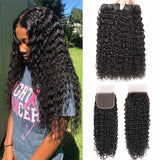 Sapphire Hair Water Wave Bundles With Closure Curly Brazilian Human Hair Bundles With Closure Mink Brazilian Hair Weave Bundles