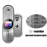 SERVO AURA 360°Rotatable mini mobile phone one key recorder Dual Sim vibration small Telephone bluetooth Dialer Russian language