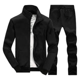 New Casual Tracksuit Men Autumn Zipper Jackets+Pants 2 Pieces Sets Male Slim Fit Sportswear Brand Fashion 2PCS Men's Solid Set