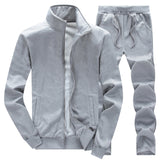 New Casual Tracksuit Men Autumn Zipper Jackets+Pants 2 Pieces Sets Male Slim Fit Sportswear Brand Fashion 2PCS Men's Solid Set