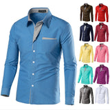 ZOGAA men shirt long sleeve men fashion shirt men 2019 Smart Casual mens dress shirt street wear 8 color Plus size 3XL men shirt